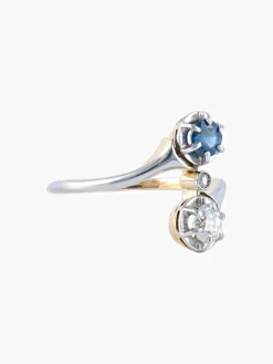 Bague Toi & Moi Diamant Saphir