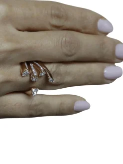 Bague toi & moi diamants fancy cut or jaune