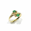 Bague Toi & Moi diamants émeraudes