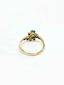 Bague Toi & Moi diamants émeraudes