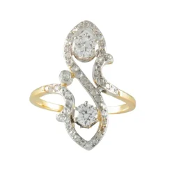 Bague Toi & Moi Diamants Or jaune Platine