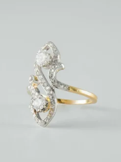 Bague Toi & Moi Diamants Or jaune Platine