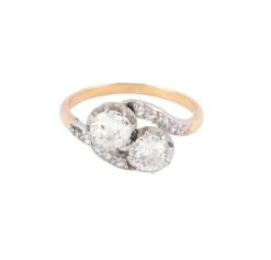 Bague Toi & Moi Diamants Platine & Or Jaune