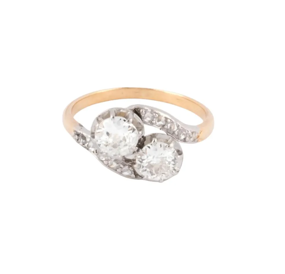 Bague Toi & Moi Diamants Platine & Or Jaune