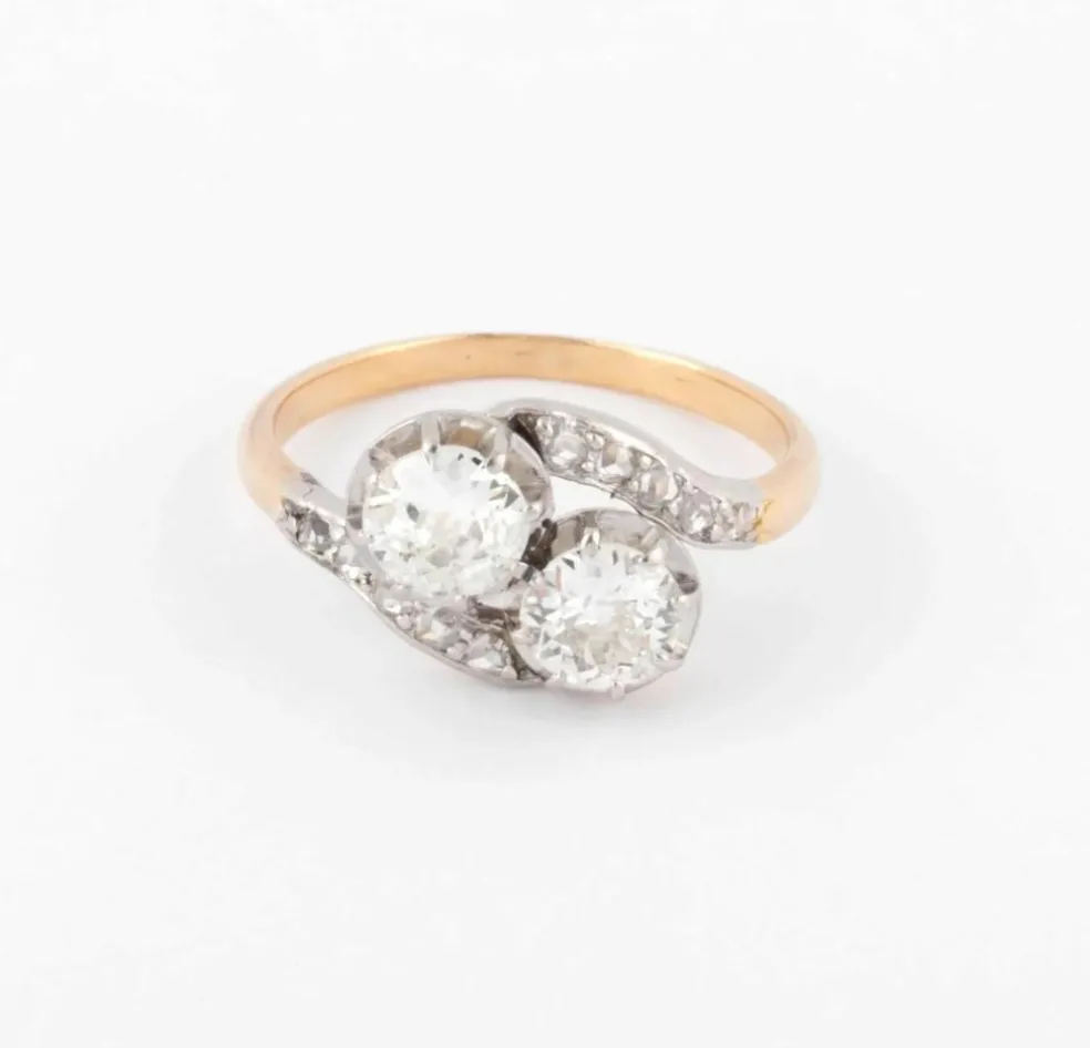 Bague Toi & Moi Diamants Platine & Or Jaune