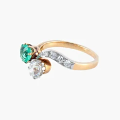 Bague Toi & Moi Emeraude Diamant