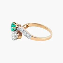 Bague Toi & Moi Emeraude Diamant