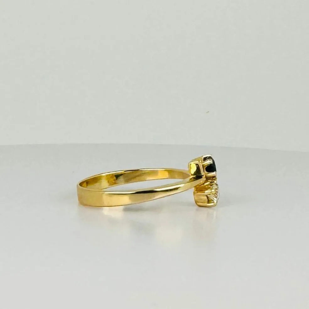 Bague toi & moi en or jaune 18 carats