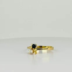 Bague toi & moi en or jaune 18 carats