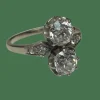 Bague Toi & Moi en or, platine et diamants