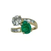 Bague toi & moi émeraude diamants