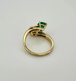 Bague toi & moi émeraude diamants