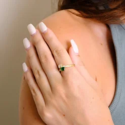 Bague TOI & MOI émeraude et diamants or jaune