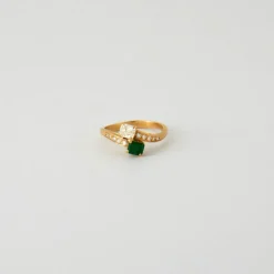Bague TOI & MOI émeraude et diamants or jaune