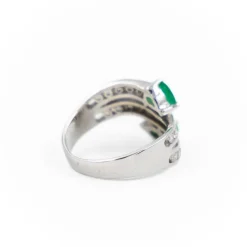 Bague Toi & Moi Or blanc Emeraude