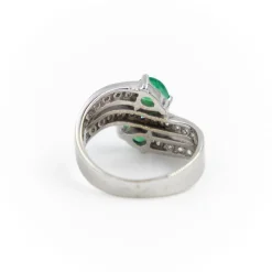 Bague Toi & Moi Or blanc Emeraude