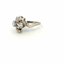 Bague Toi & Moi Or Blanc 14k Diamants