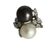 Bague Toi & Moi Or blanc Perles Diamants