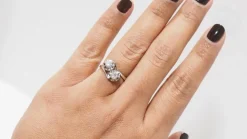 Bague Toi & Moi or gris et diamants