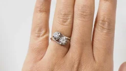Bague Toi & Moi or gris et diamants