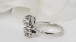 Bague Toi & Moi or gris et diamants