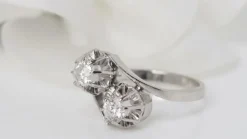 Bague Toi & Moi or gris et diamants