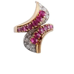 Bague Toi & Moi or jaune et rubis