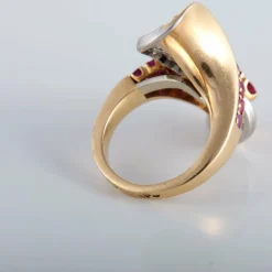 Bague Toi & Moi or jaune et rubis
