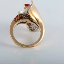 Bague Toi & Moi or jaune et rubis