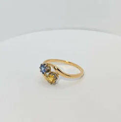 Bague Toi & Moi or jaune saphirs