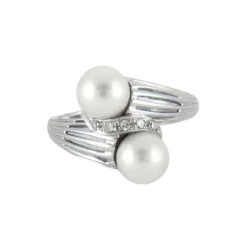 Bague Toi & Moi Perles et Diamants