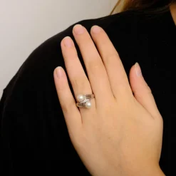 Bague Toi & Moi Perles et Diamants
