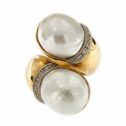 Bague Toi & Moi perles et diamants