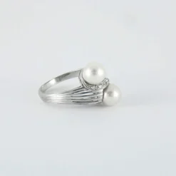 Bague Toi & Moi Perles et Diamants
