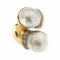 Bague Toi & Moi perles et diamants