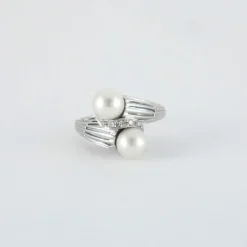 Bague Toi & Moi Perles et Diamants