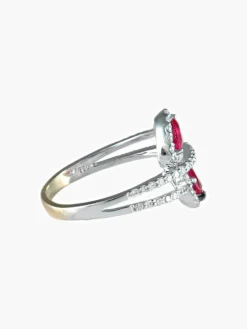 Bague Toi & Moi Rubis Diamants