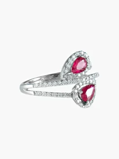 Bague Toi & Moi Rubis Diamants