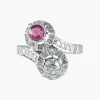 Bague Toi & Moi rubis et diamant