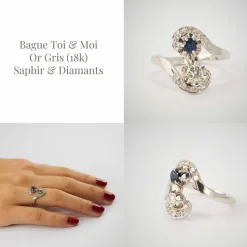Bague Toi & Moi Saphir Diamants
