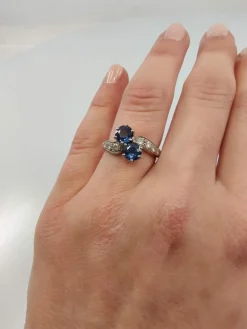 Bague Toi & Moi, saphirs, diamants