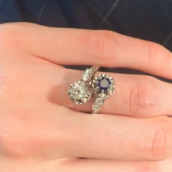 Bague Toi & Moi Saphirs Diamants