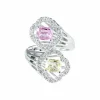 Bague Toi & Moi Saphirs rose et jaune