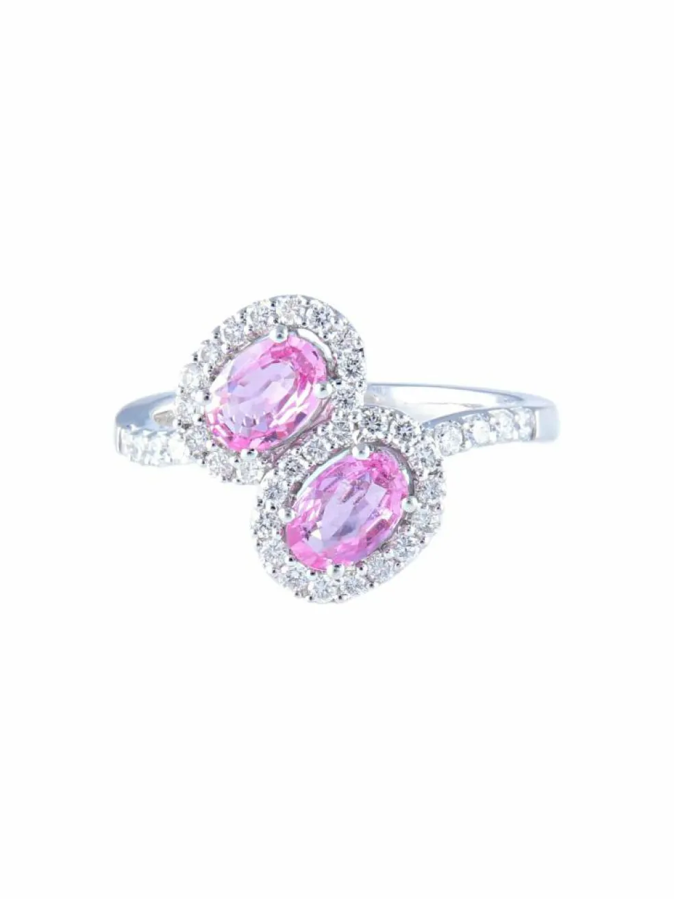 Bague Toi & Moi Saphirs roses Diamants