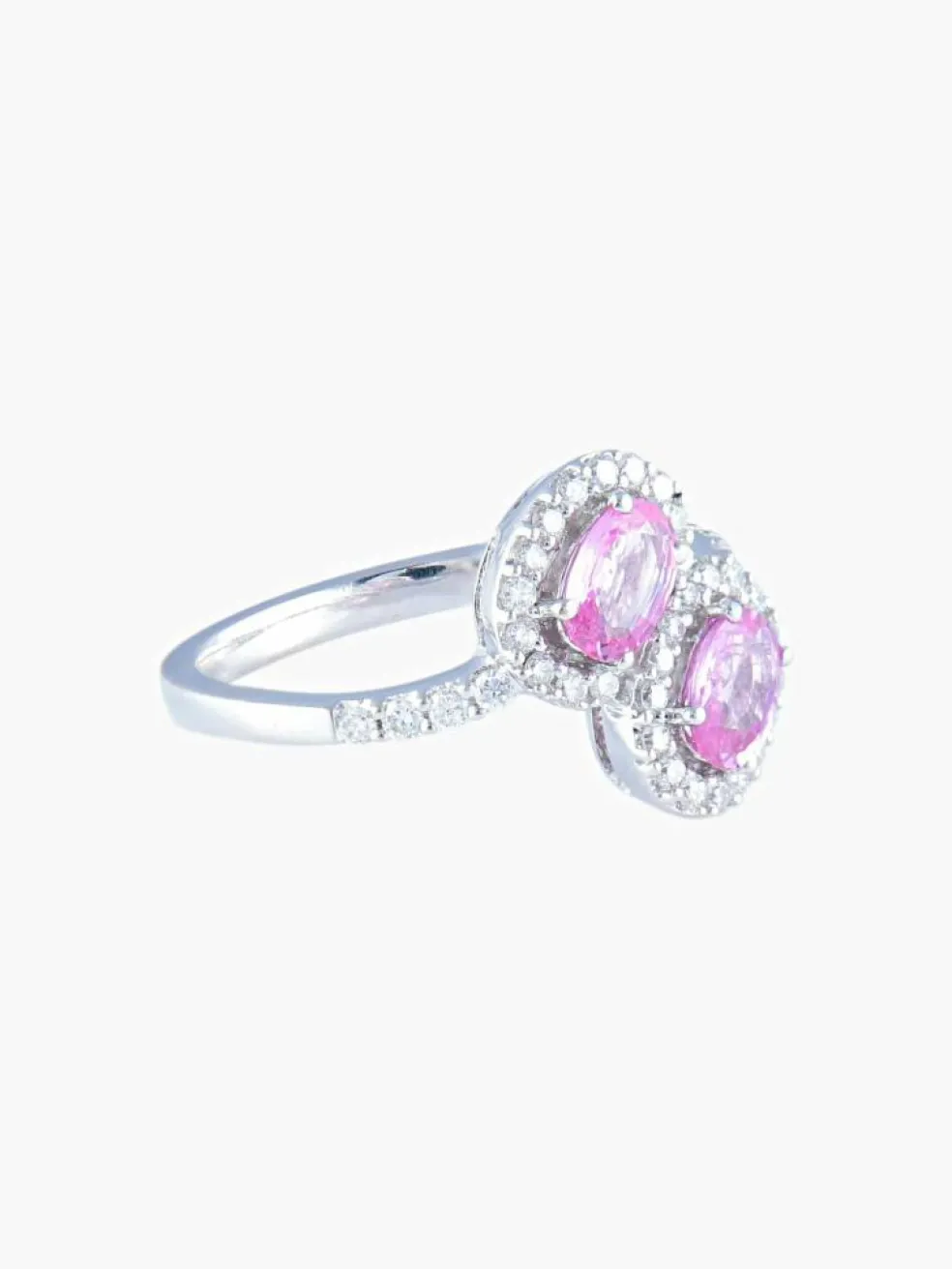 Bague Toi & Moi Saphirs roses Diamants