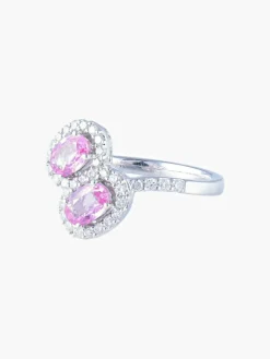Bague Toi & Moi Saphirs roses Diamants