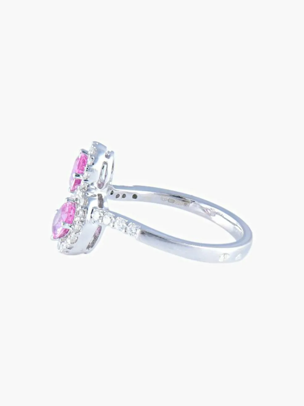 Bague Toi & Moi Saphirs roses Diamants