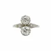 Bague Toi et Moi - Or jaune platine et diamants