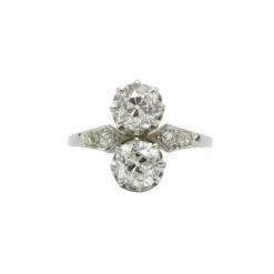 Bague Toi et Moi - Or jaune platine et diamants