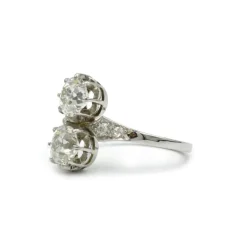 Bague Toi et Moi - Or jaune platine et diamants